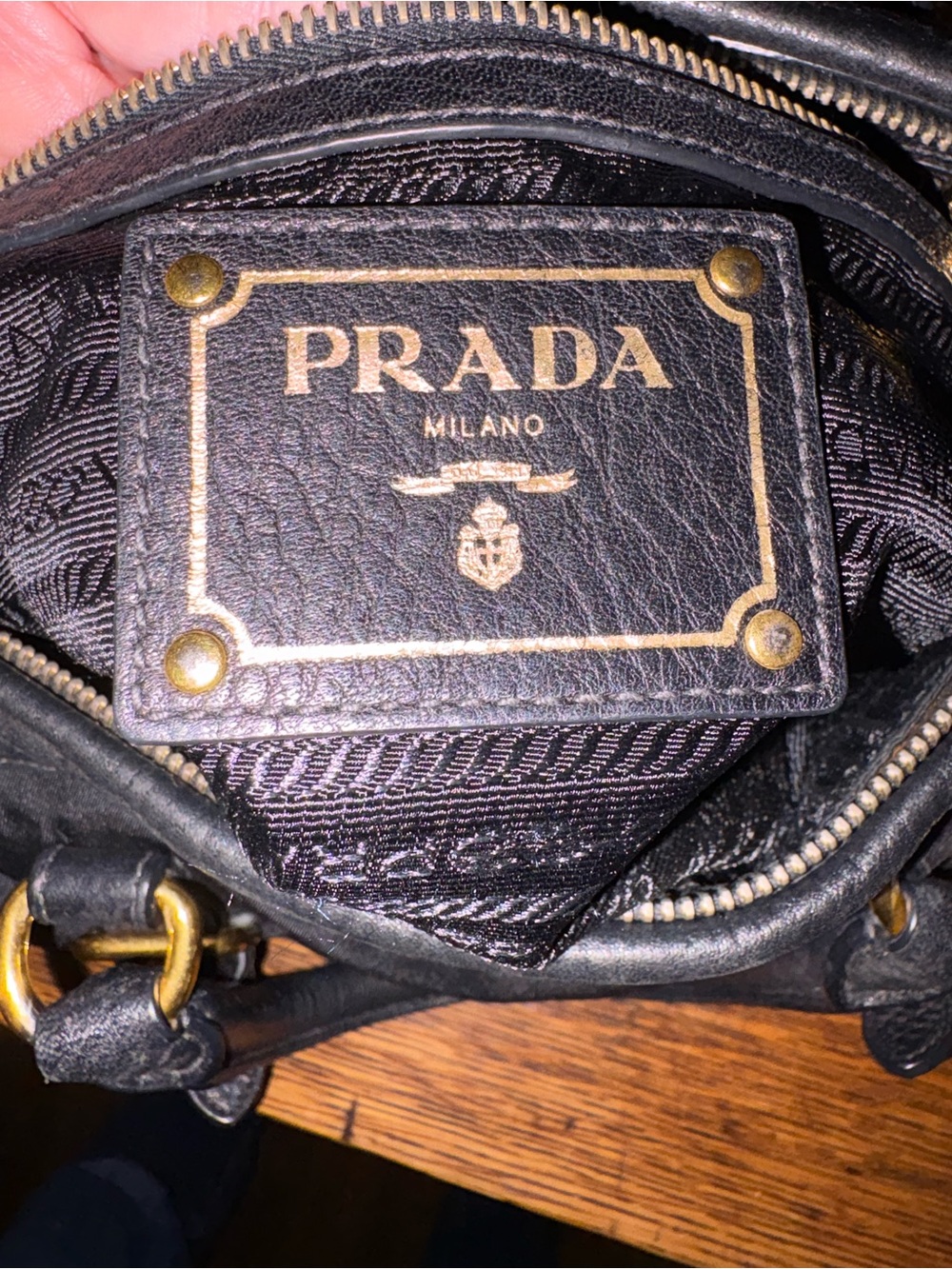 Vintage Prada Tessuto Nylon Leather Two Way Boston Satchel Black - Picture 11 of 17